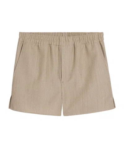 Ami Alexandre Mattiussi Wool Stretch Shorts In Ginger