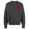 Ami Alexandre Mattiussi Crew Neck Long Sleeve Sweater With Ribbed Edges