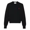 Ami Alexandre Mattiussi Ami Paris Ami De Coeur Black Crew-neck Sweatshirt Women