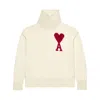 Ami Alexandre Mattiussi Ami Paris Turtleneck Sweater Ami De Coeur White Men In Animal Print