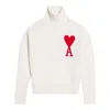 Ami Alexandre Mattiussi Ami Paris Turtleneck Sweater Ami De Coeur White Men In Animal Print