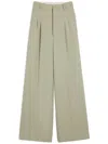 Ami Alexandre Mattiussi Ami Wide Leg Pleated Pants In Green
