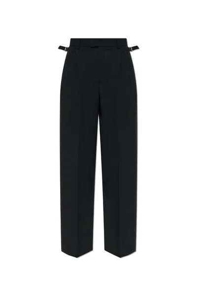 Ami Alexandre Mattiussi Wool Trousers With Pleats In Gray