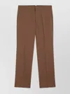 Ami Alexandre Mattiussi Wool Trousers With Pockets And Belt Loops In Brown