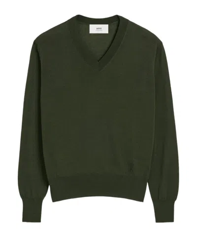 AMI ALEXANDRE MATTIUSSI WOOL V-NECK SWEATER