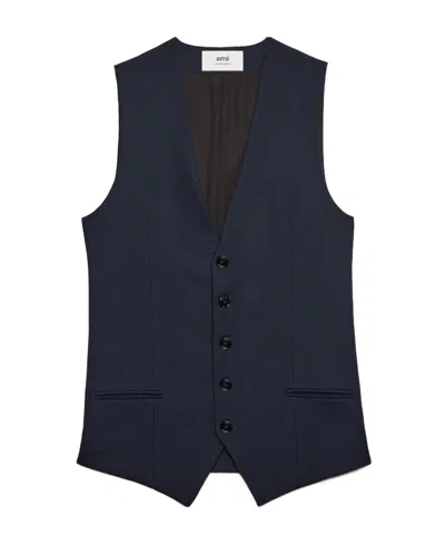 Ami Alexandre Mattiussi Wool Vest In Black