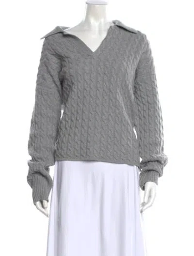 Pre-owned Ami Alexandre Mattiussi Wool V-neck Sweatshirt In Gray