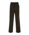 Ami Alexandre Mattiussi Wool Pant With Pleated Front And Belt Loops In Melange Brown