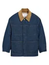 Ami Alexandre Mattiussi Ami Paris Indigo Blue Cotton Padded Worker Jacket In Blue