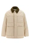 Ami Alexandre Mattiussi Denim Jacket With Adjustable Cuffs And Pockets In Neutral