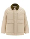 Ami Alexandre Mattiussi Denim Jacket With Adjustable Cuffs And Pockets In Neutral