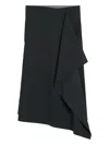 Ami Alexandre Mattiussi Wrap Asymmetrical Wool Skirt In Black