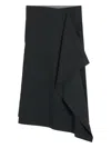 Ami Alexandre Mattiussi Ami Wrap Asymmetrical Wool Skirt In Black