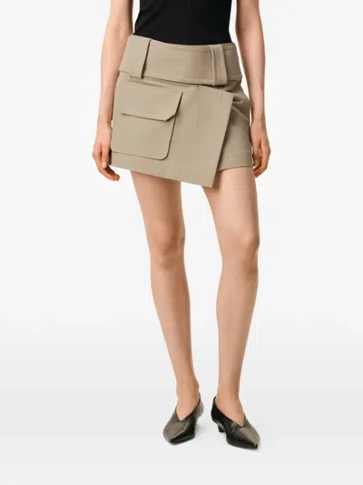 Ami Alexandre Mattiussi Wrap Miniskirt Beige Taupe In Brown