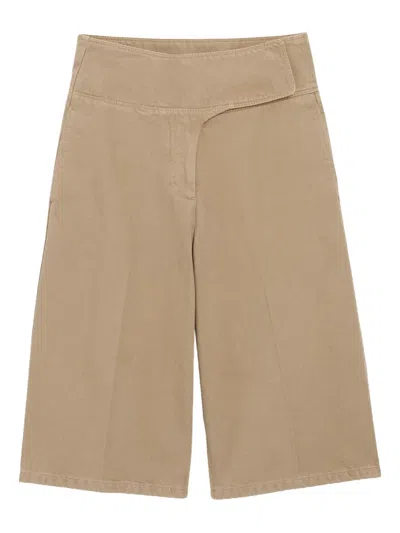 Ami Alexandre Mattiussi Beige Cotton Wrapped Belted Bermuda Shorts Beige In Brown