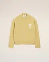 Ami Alexandre Mattiussi Yellow  Alpaca Ami De Coeur Crewneck Sweater Green In Brown