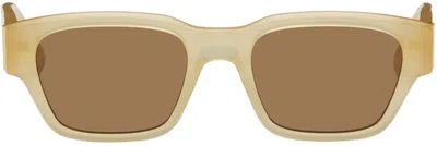 Ami Alexandre Mattiussi Yellow Ami De Coeur Sunglasses In Sand/255