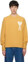 Ami Alexandre Mattiussi Adc Alpaca Blend Crewneck Sweater In Mustard/724
