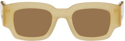 Ami Alexandre Mattiussi Yellow Classical Ami De Coeur Sunglasses In Sand/255