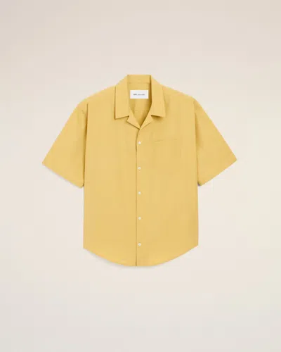 Ami Alexandre Mattiussi Yellow Cotton Short Sleeve Camp Collar Boxy Shirt Yellow