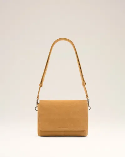 Ami Alexandre Mattiussi Yellow Cow Leather Flap Messenger Carrousel Bag Yellow In Brown