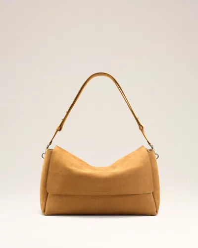 Ami Alexandre Mattiussi Yellow Cow Leather Large Flap Carrousel Bag Yellow In Brown