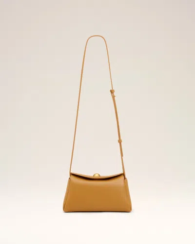 Ami Alexandre Mattiussi Yellow Cow Leather Mini Carrousel Bag Yellow In Brown