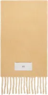 Ami Alexandre Mattiussi Yellow Double-sided Scarf In Sand/255