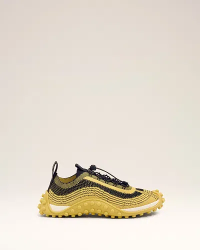 Ami Alexandre Mattiussi Yellow Knit Mirage Sneakers In Multi