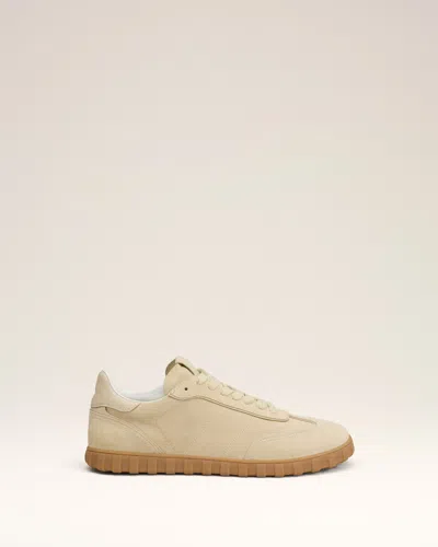 AMI ALEXANDRE MATTIUSSI YELLOW LEATHER LOW TOP STEP SNEAKERS YELLOW