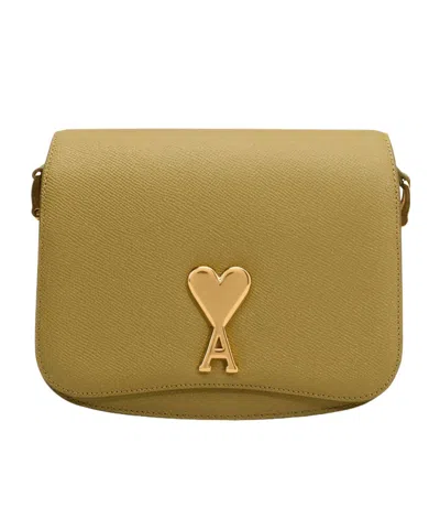 Ami Alexandre Mattiussi Yellow Leather Paris Paris Bag In Brown