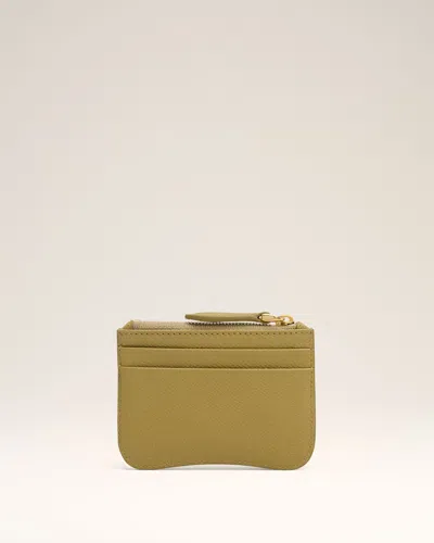 Ami Alexandre Mattiussi Yellow Leather Zipped Card Holder Yellow In Green