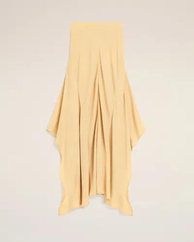 Ami Alexandre Mattiussi Yellow Maxi Flared Blended Silk Skirt Yellow In Neutral