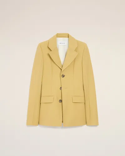 Ami Alexandre Mattiussi Yellow New Wool Single Breasted Fitted Jacket Yellow