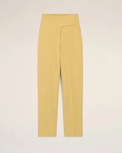 Ami Alexandre Mattiussi Yellow New Wool Wrapped Belted Trousers Yellow