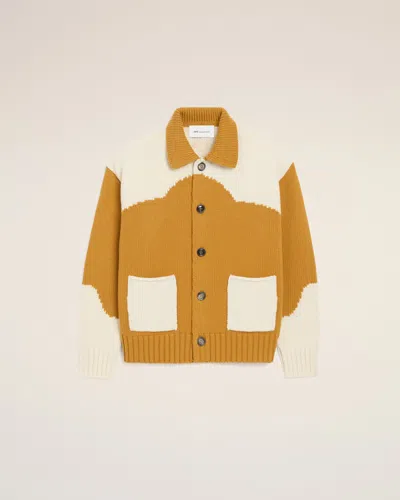 Ami Alexandre Mattiussi Yellow Wool Ami De Coeur Cardigan Yellow