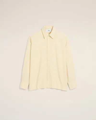 Ami Alexandre Mattiussi Yellow Wool Back Slit Loose Shirt Yellow In Butter