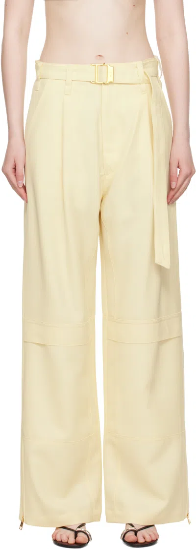 Ami Alexandre Mattiussi Yellow Wool Cargo Pants