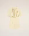 Ami Alexandre Mattiussi Yellow Wool Shirt Dress With Ruff Yellow In Butter