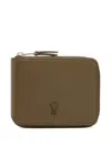 Ami Alexandre Mattiussi Zip-around Compact Wallet In Green