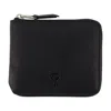 Ami Alexandre Mattiussi Zip-around Wallet In Smooth Calfskin Leather In Black