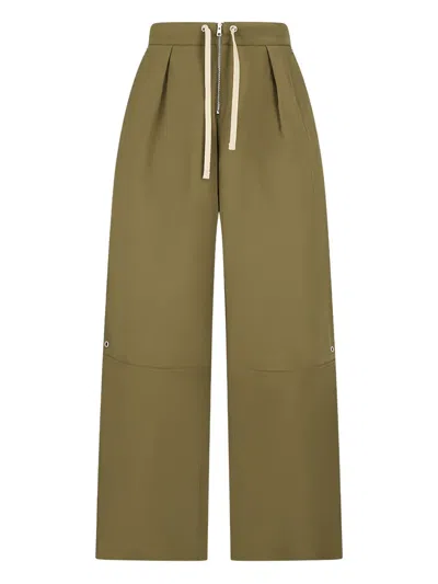 Ami Alexandre Mattiussi Ami Paris Wide Leg Pleated Pants In Brown
