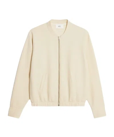 Ami Alexandre Mattiussi Zip-up Bomber Jacket In Nude