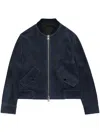 Ami Alexandre Mattiussi Zip-up Goatskin Jacket In Blue