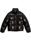 Ami Alexandre Mattiussi Leather Down Jacket In Black