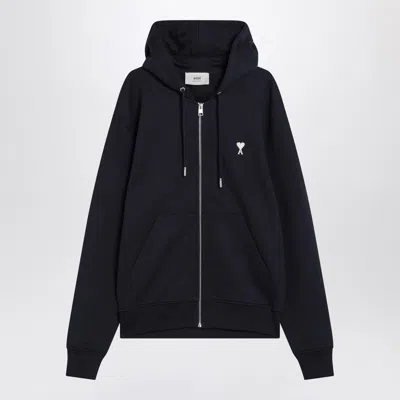 Ami Alexandre Mattiussi Zip-up Sweatshirt Ami De Coeur Night Blue