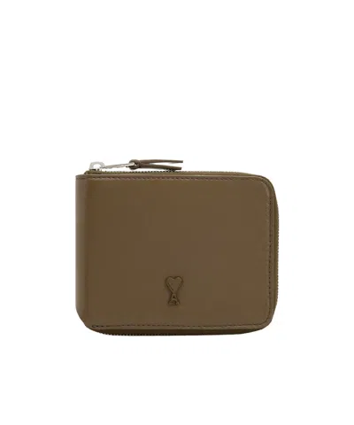 Ami Alexandre Mattiussi Zip Wallet In Brown