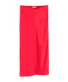 Ami Alexandre Mattiussi Satin Midi Skirt In Red
