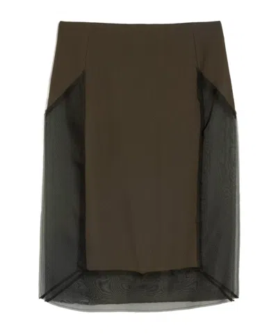 AMI ALEXANDRE MATTIUSSI ZIPPERED SKIRT