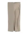 Ami Alexandre Mattiussi Satin Midi Skirt In Nude